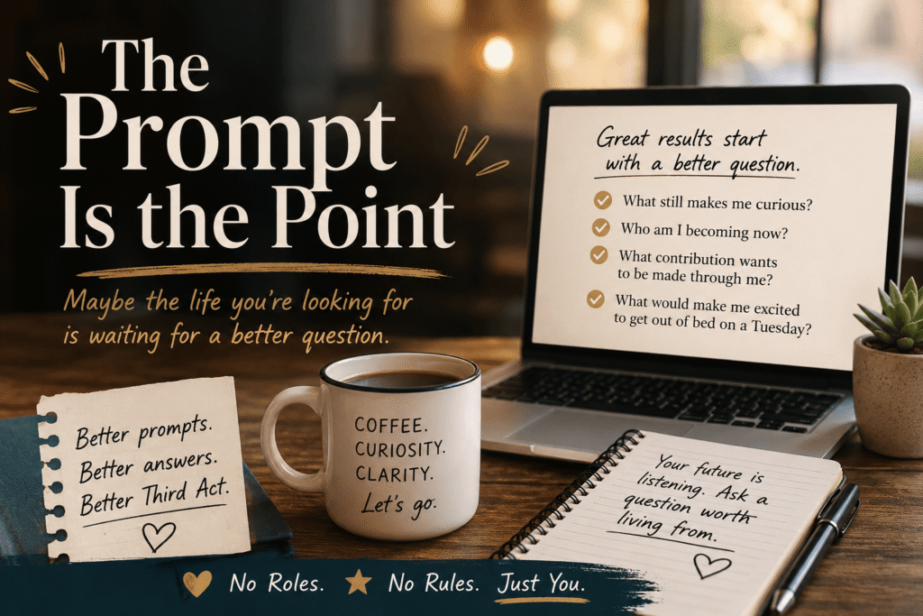 The prompt is the point, asking better questions in your Third Act
